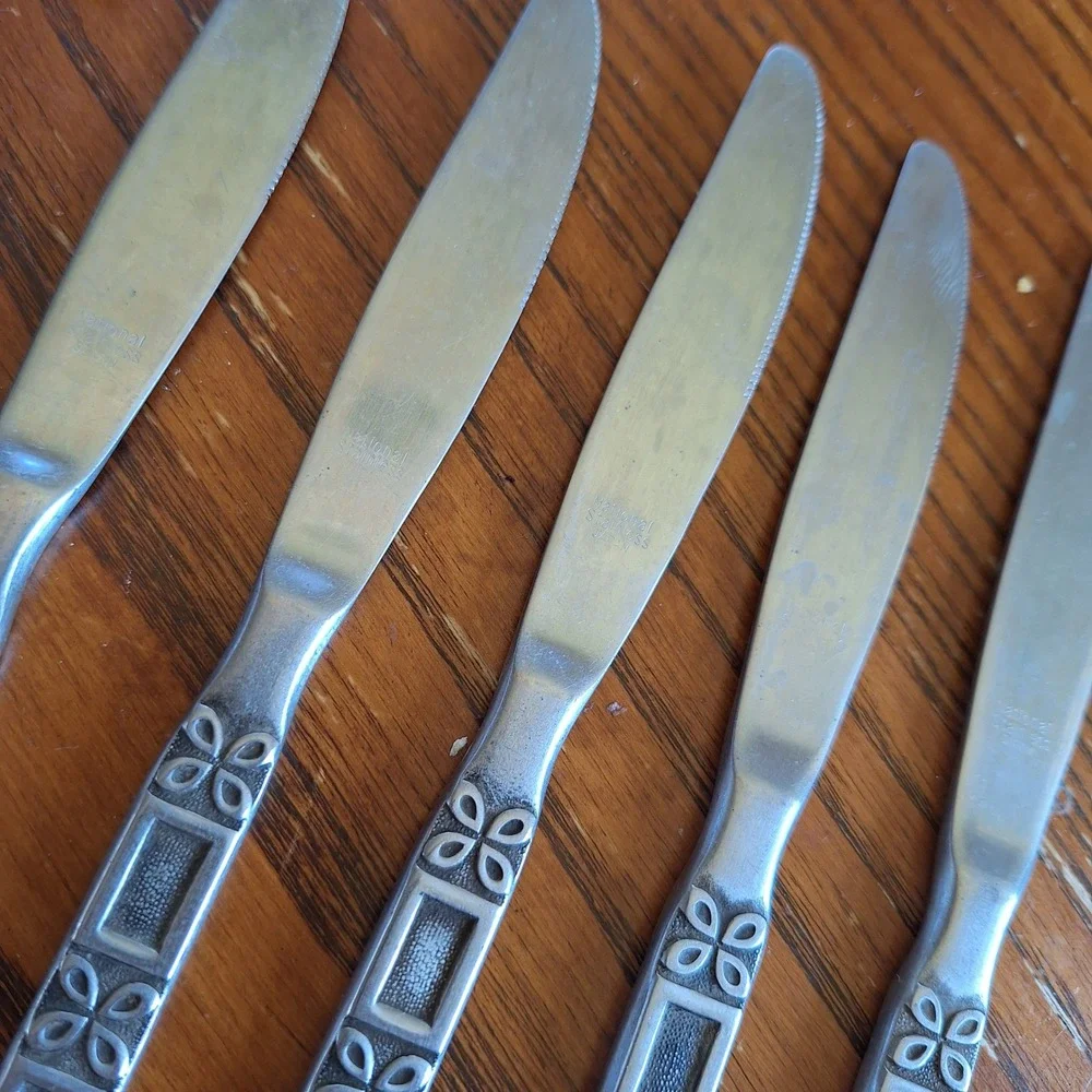 Japan National Stainless Vintage MCM Retro Flatware Set 10 pcs Assorted